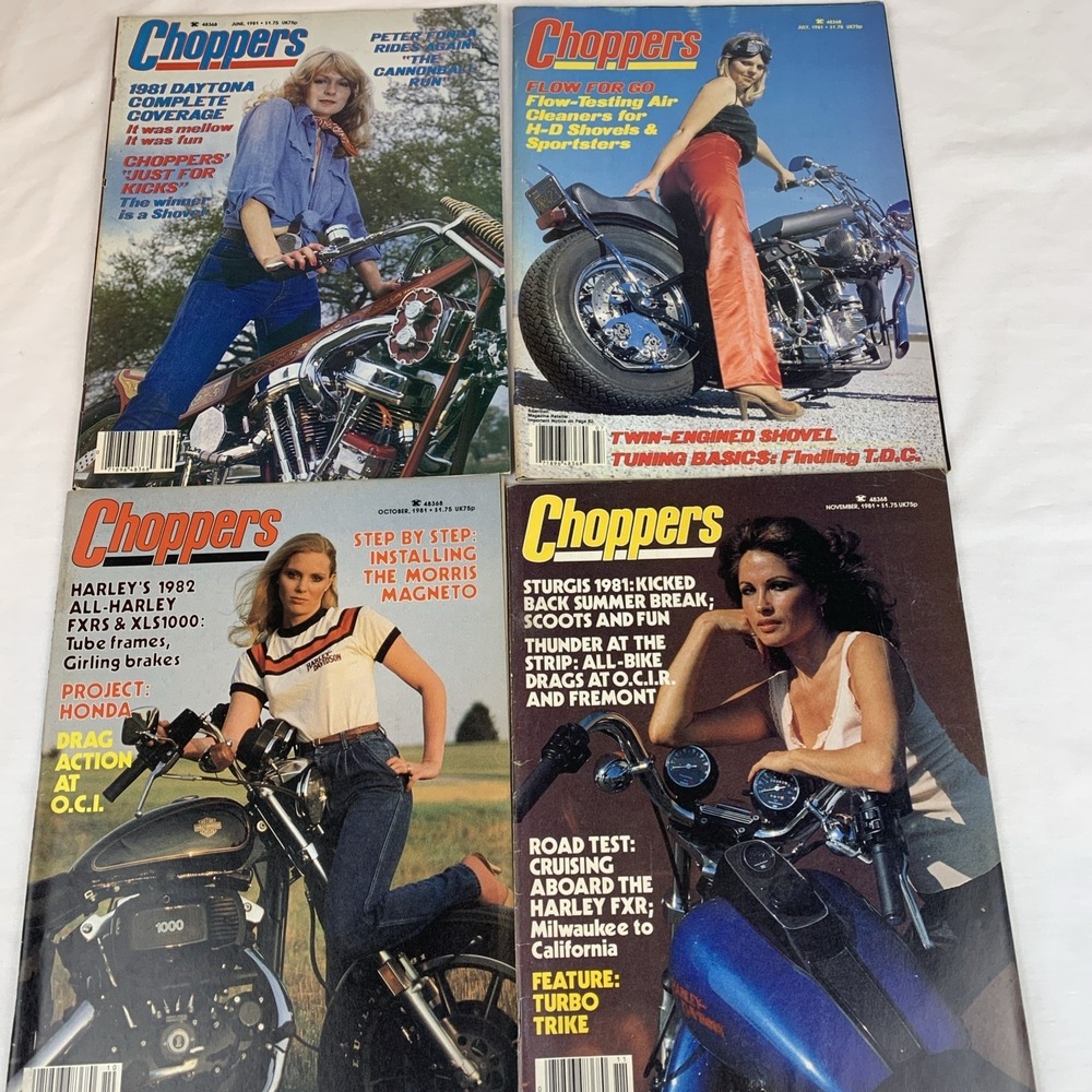 Lot Of 4 Choppers Magazines 1981 June, July, October, November